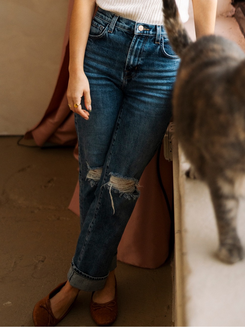 J Brand Jules High Rise Straight Jeans